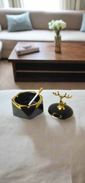 Ceramic Deer Lid Ashtray