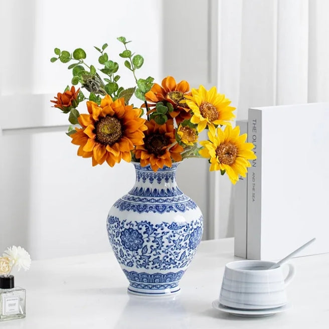 Blue and White Ginger Jar Vase