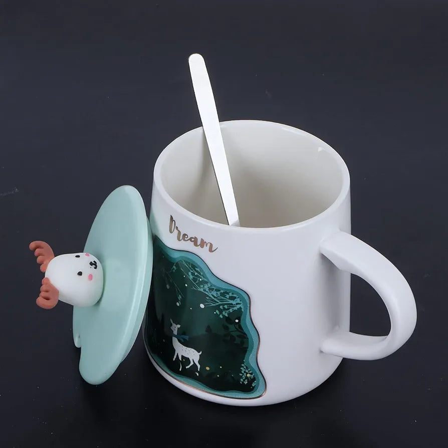 Animal Cup Cartoon Cute Coffee Cup with Lid