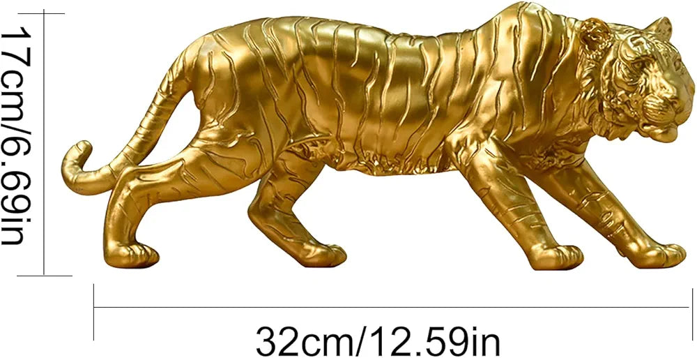 Golden Tiger Resin Statues for Home Indoor Office