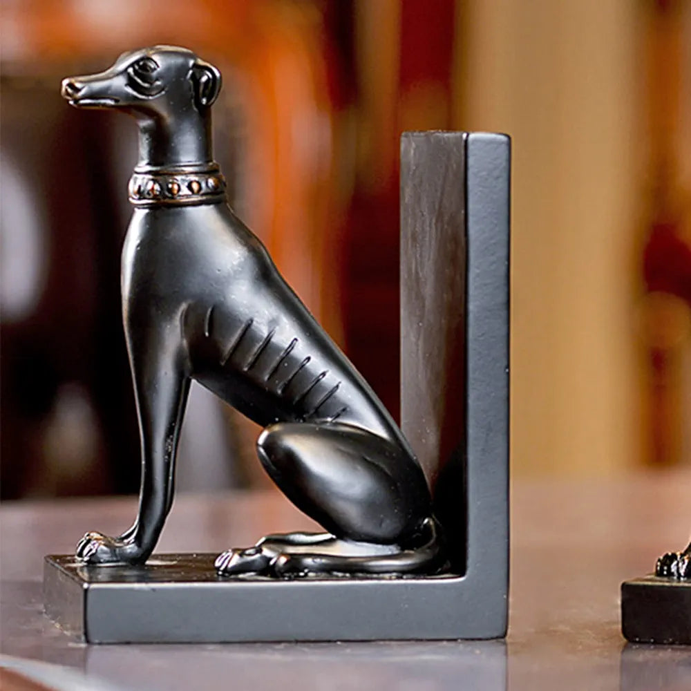 Decorative Sitting Dog Resin Bookend