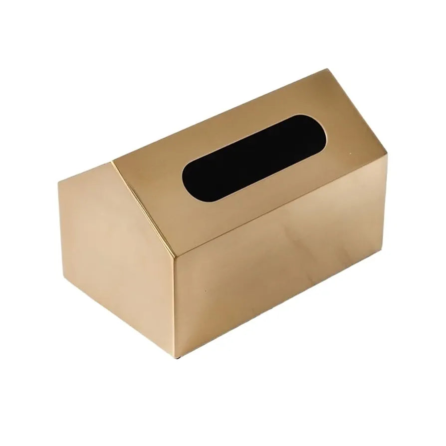 Gold Metal Tissue Box Cover