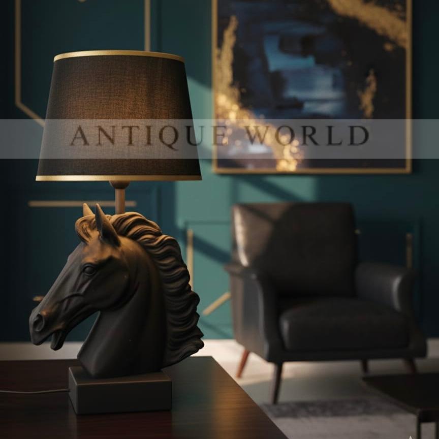 Royal Horse Figurine Brass Finish Table Lamp 1 Pc