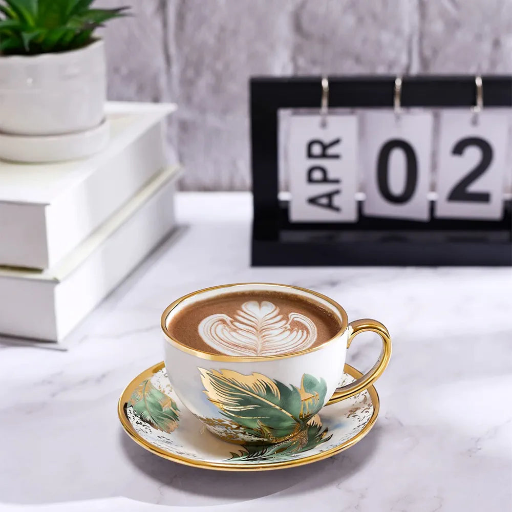 Coffee Mug Set with Saucer & Spoon