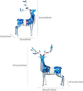 Bluish Textured Deer (Set Of 2)