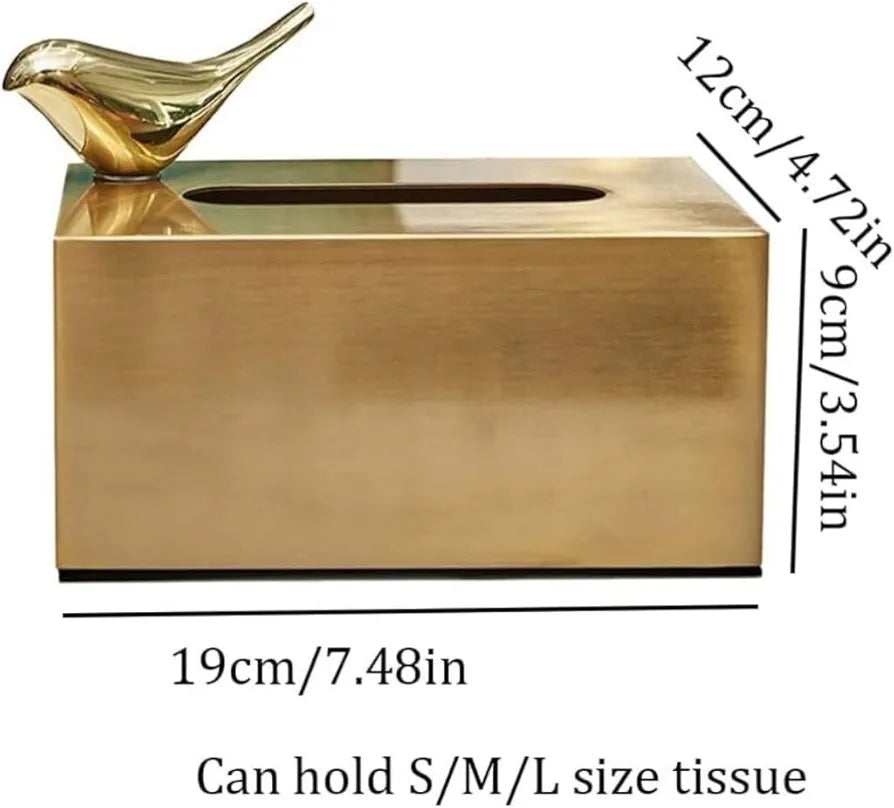 Luxury Gold Sparrow Tissue Box