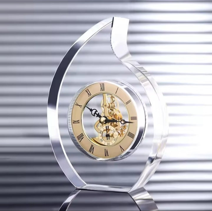 Whisper Crystal Gears Table Clock