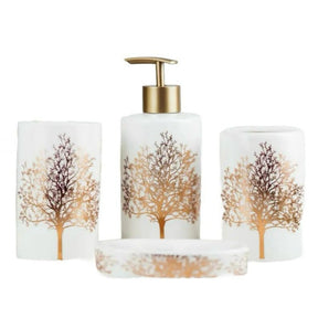 Bathroom Accessories Set with Tree Design