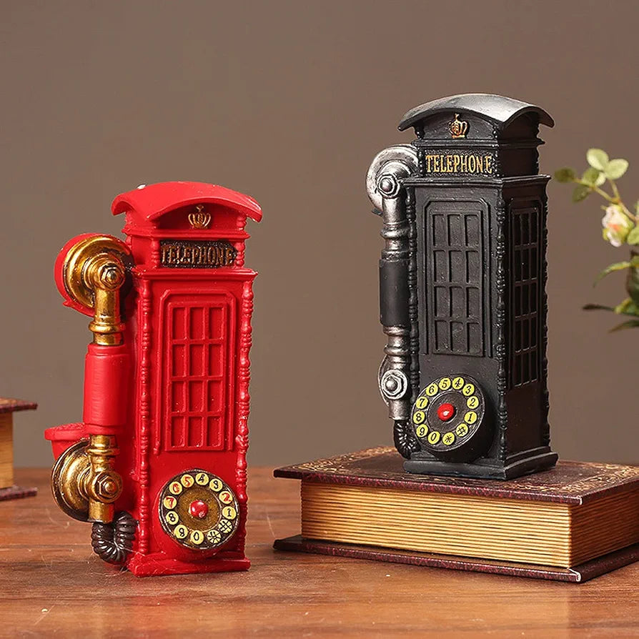 Resin Telephone Booth Desk Decoration for Tabletop