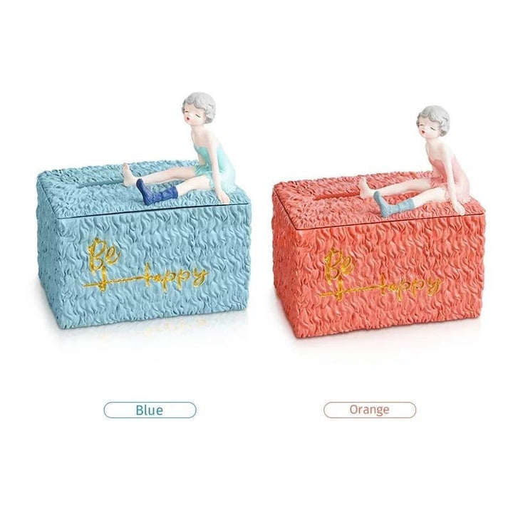 Resin Girl Tissue Box