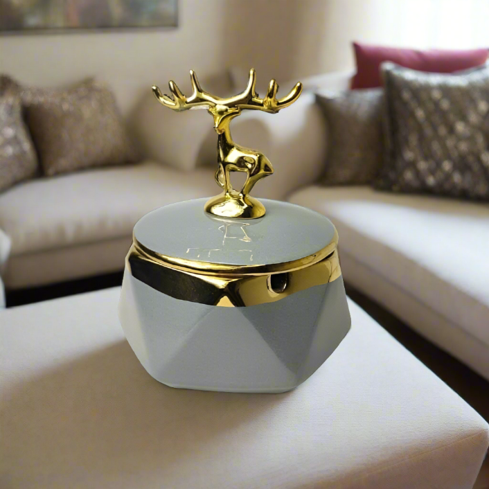 Ceramic Deer Lid Ashtray