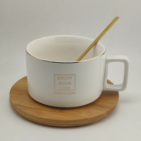 Ceramic Mug With Wooden Tray