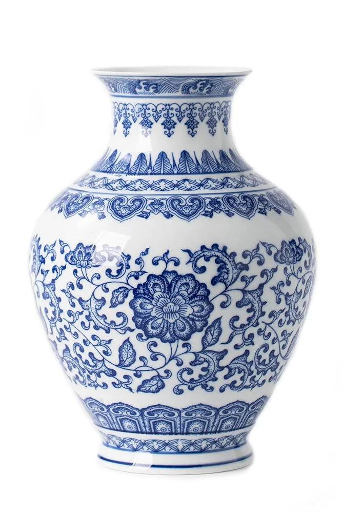 Blue and White Ginger Jar Vase