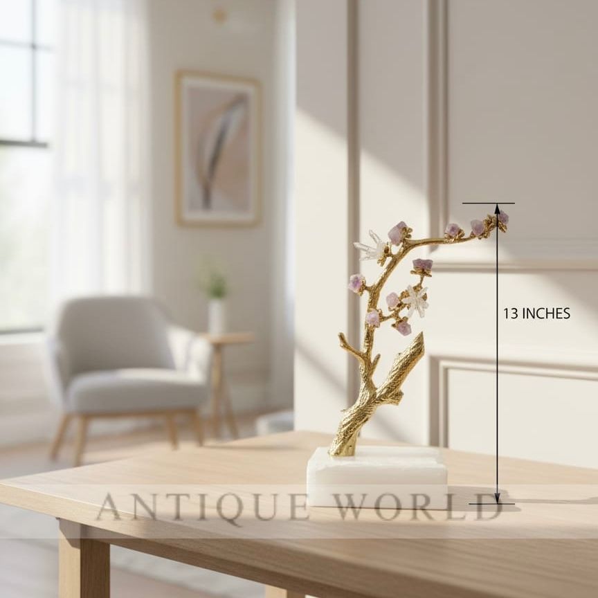 Royal Gold Finish Decorative Flowering Tree Showpiece