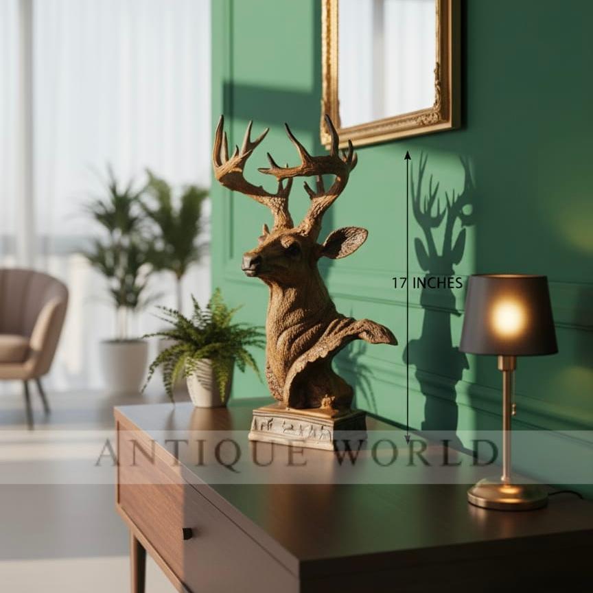 Majestic 3D Deer Head Wall Mount with Antlers"