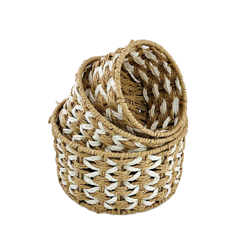 Round zag Jute Towel Basket (Set of 3)