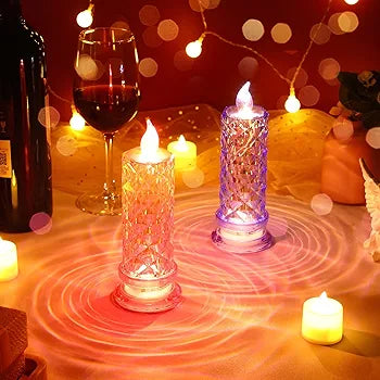 Rose Shadow Flameless LED Candles( Set Of 2)