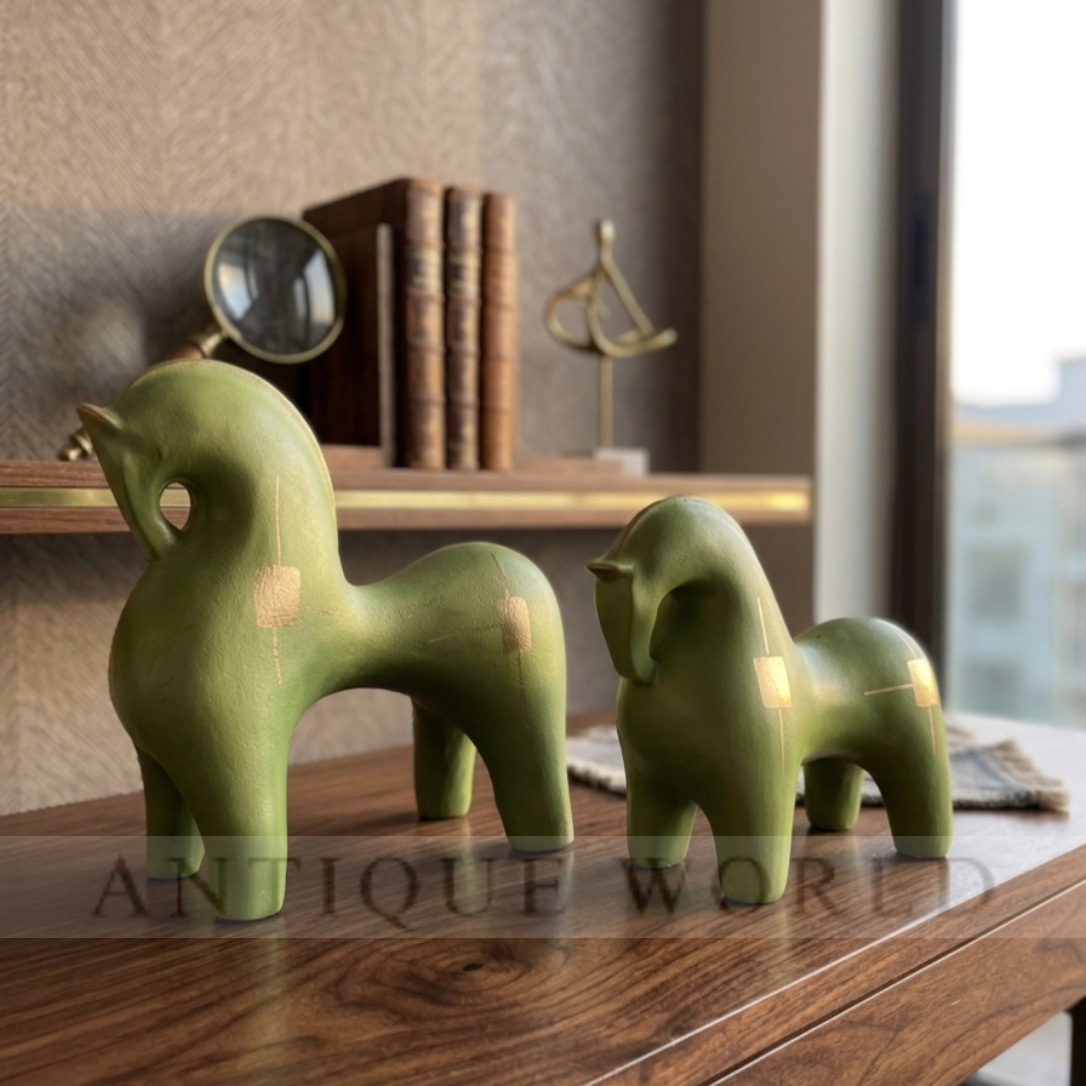 Abstract Black Horse Figurines (Set of 2 )