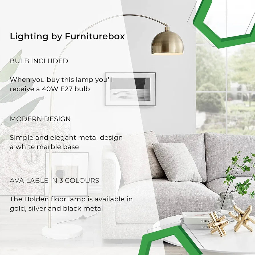 Modern Standing Arc Floor Lamp with LED Bulb