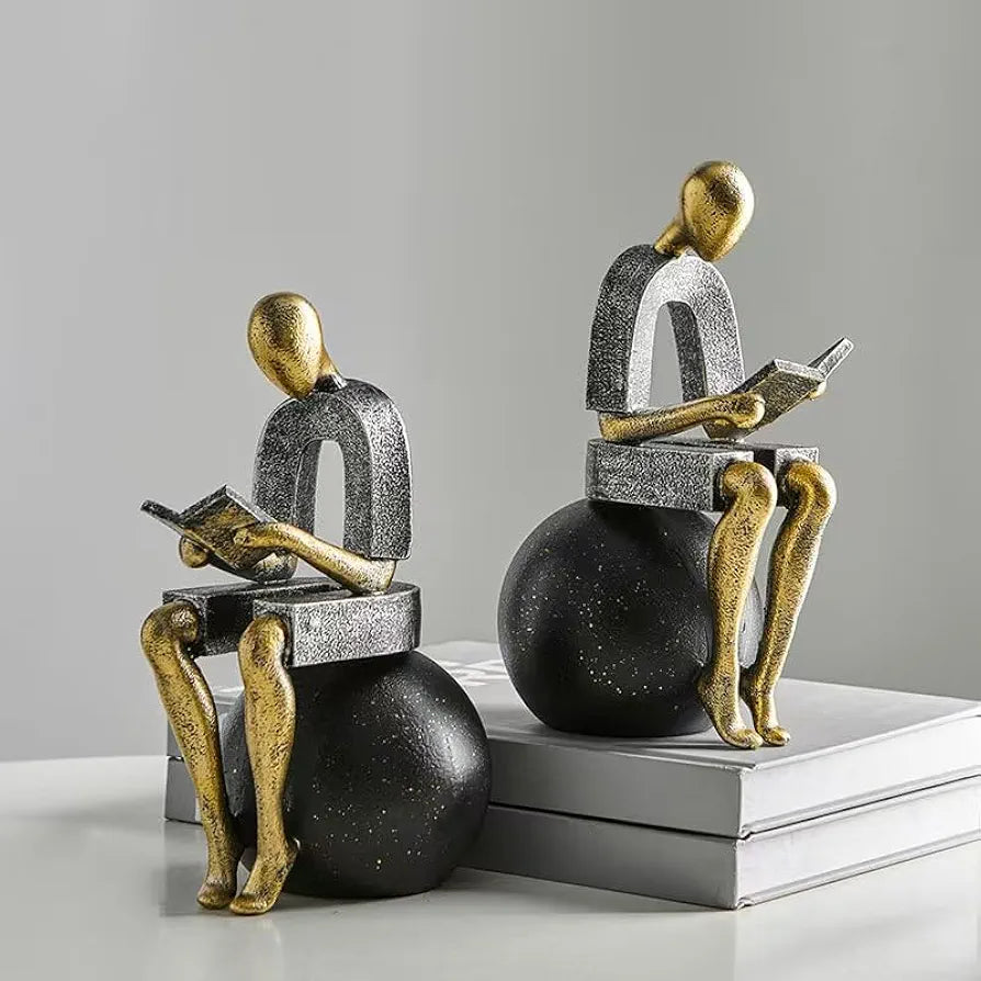 Modern Decorative Abstract Reading Figure Sculpture