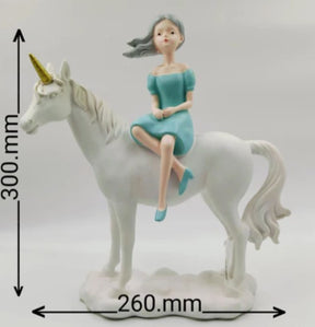 Polystone Unicorn Girl Showpiece