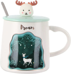 Animal Cup Cartoon Cute Coffee Cup with Lid