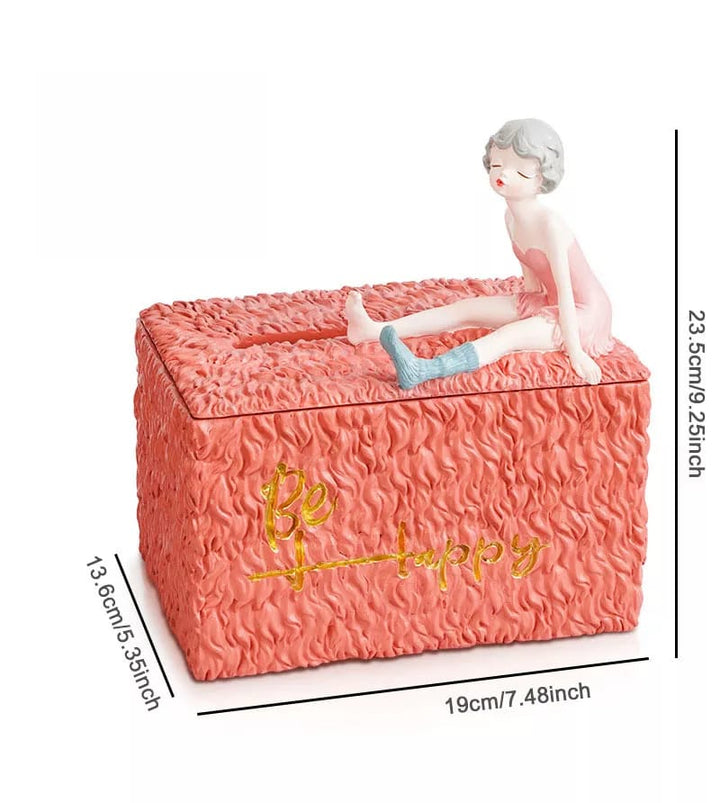 Resin Girl Tissue Box