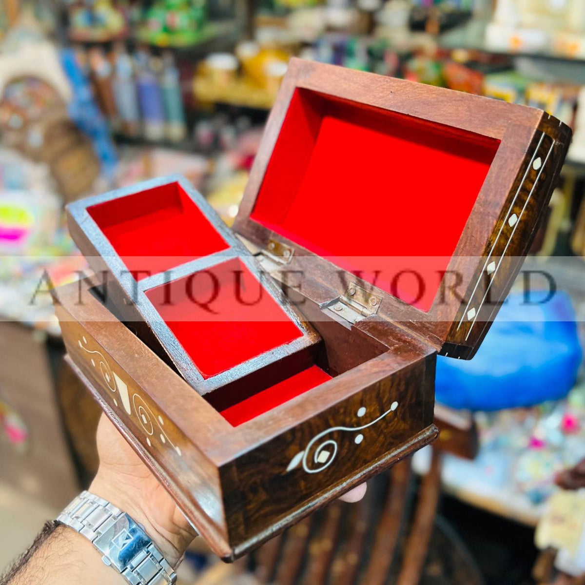 Inlaid Wooden Storage Box