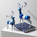 Bluish Textured Deer (Set Of 2)