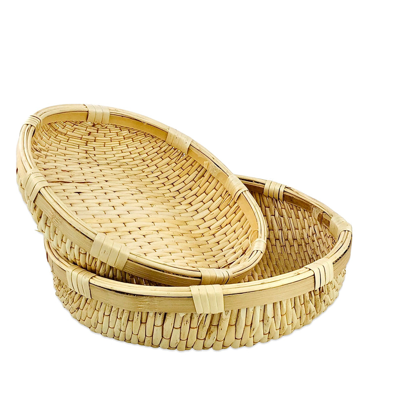 Multipurpose Round Bamboo Basket (Set of 2)