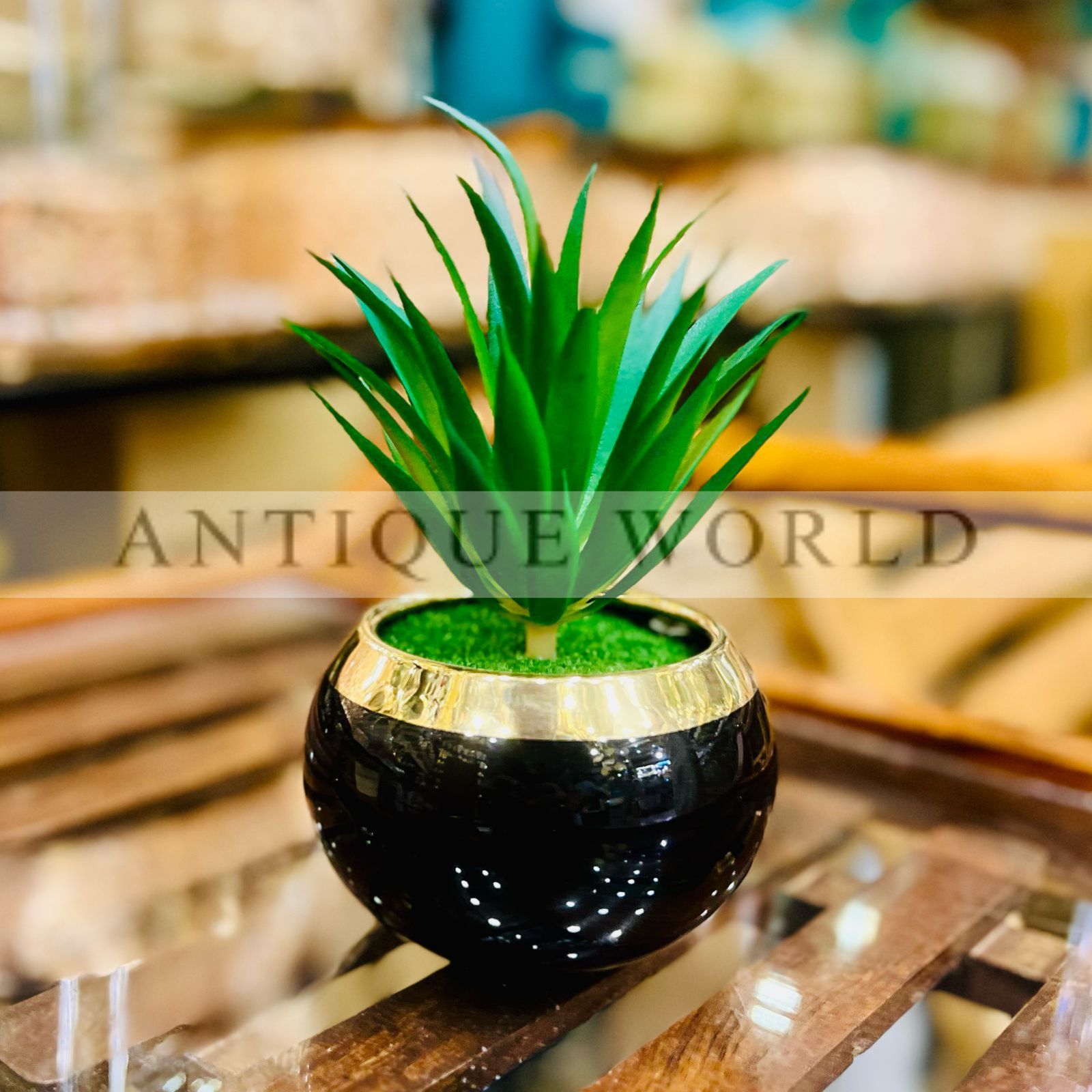 Artificial Reddish Plant with Ceramic Pot