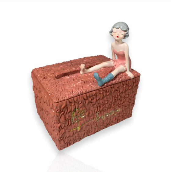 Resin Girl Tissue Box