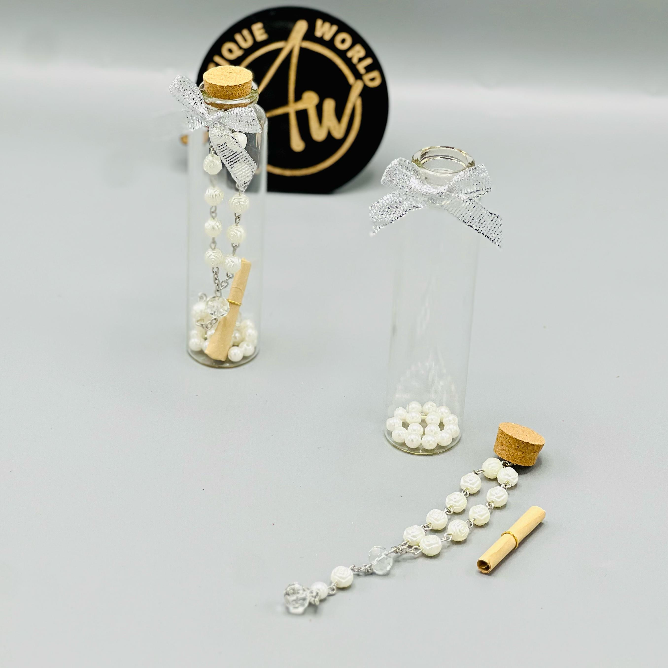 Charming Beaded Mini Msg Bottle ( Set of 2 )