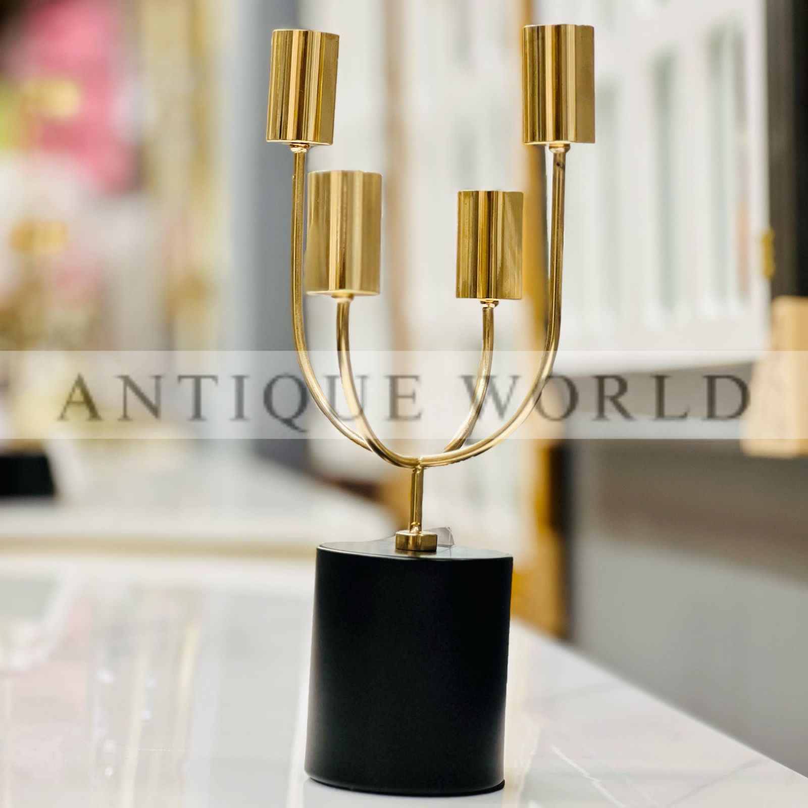 Gold Metal Candle Holder