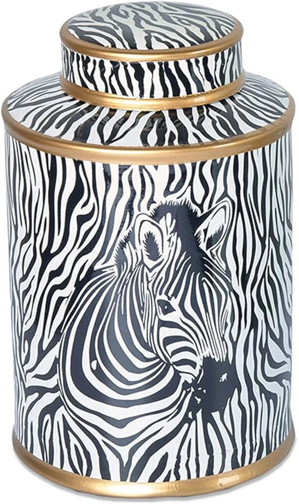 Boast of home Tibor 27cm Zebras Black and White Kenyax Vases ( Set of 2 )