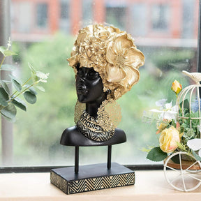 Handcrafted African Woman Head Statue