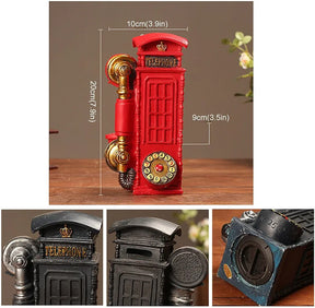 Resin Telephone Booth Desk Decoration for Tabletop