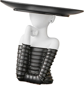 Woman Statue with Tray Modern Art Decoration