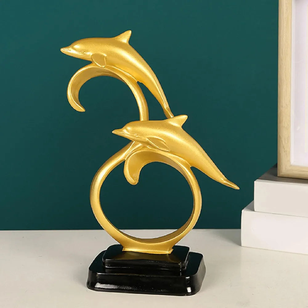 Bright Luster Dolphin Sculpture