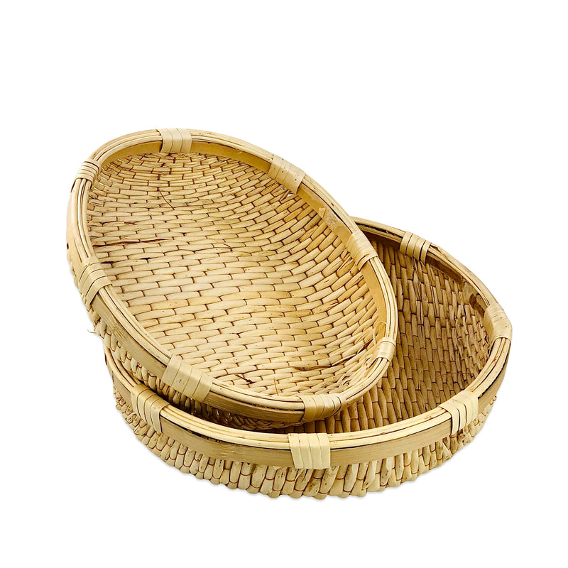 Multipurpose Round Bamboo Basket (Set of 2)