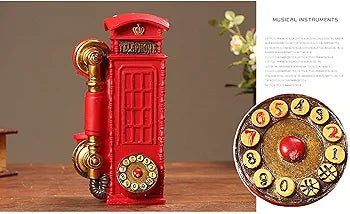 Resin Telephone Booth Desk Decoration for Tabletop