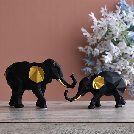 Elephant Pair Figurines for Home Decor (Set of 2)