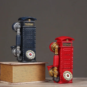 Resin Telephone Booth Desk Decoration for Tabletop