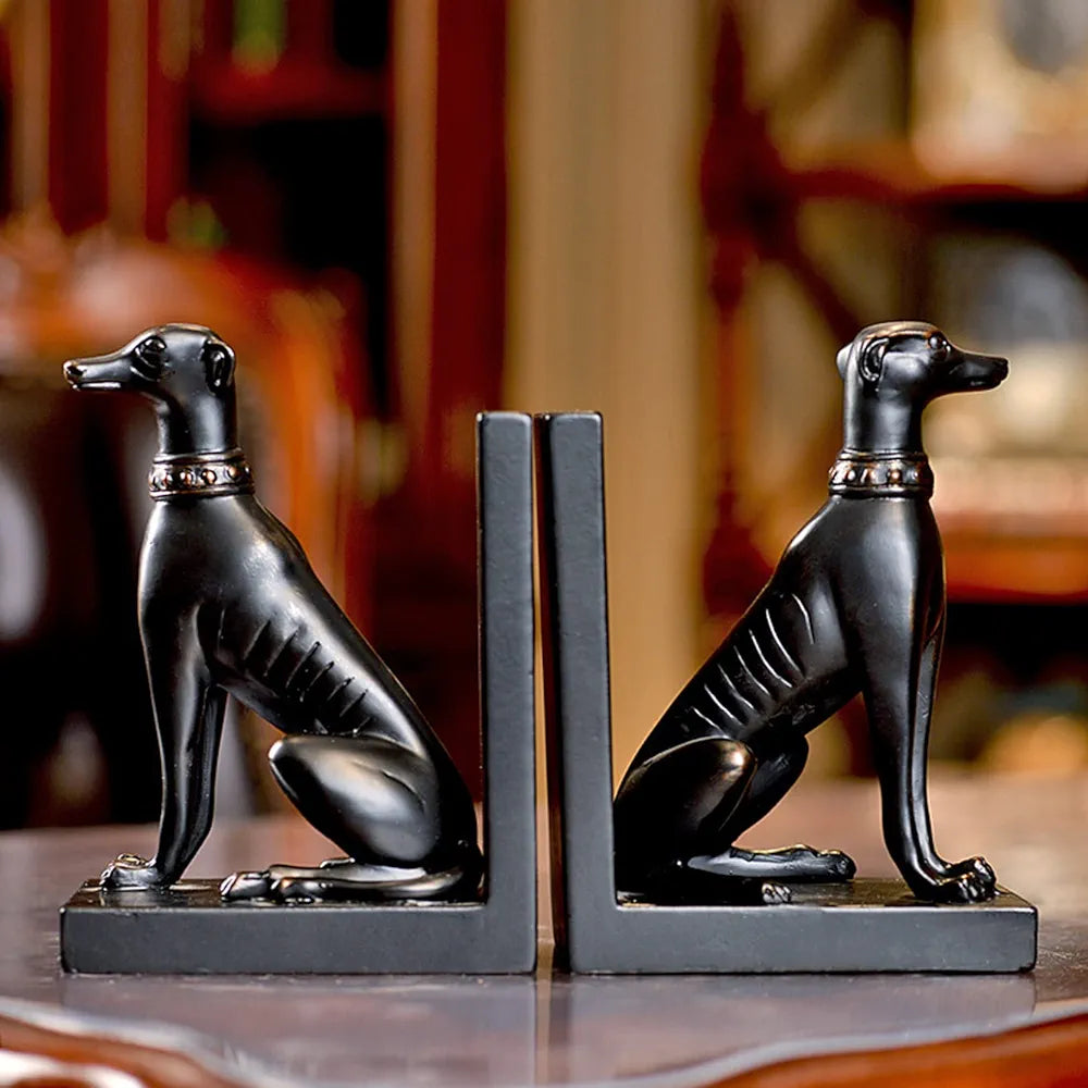 Decorative Sitting Dog Resin Bookend