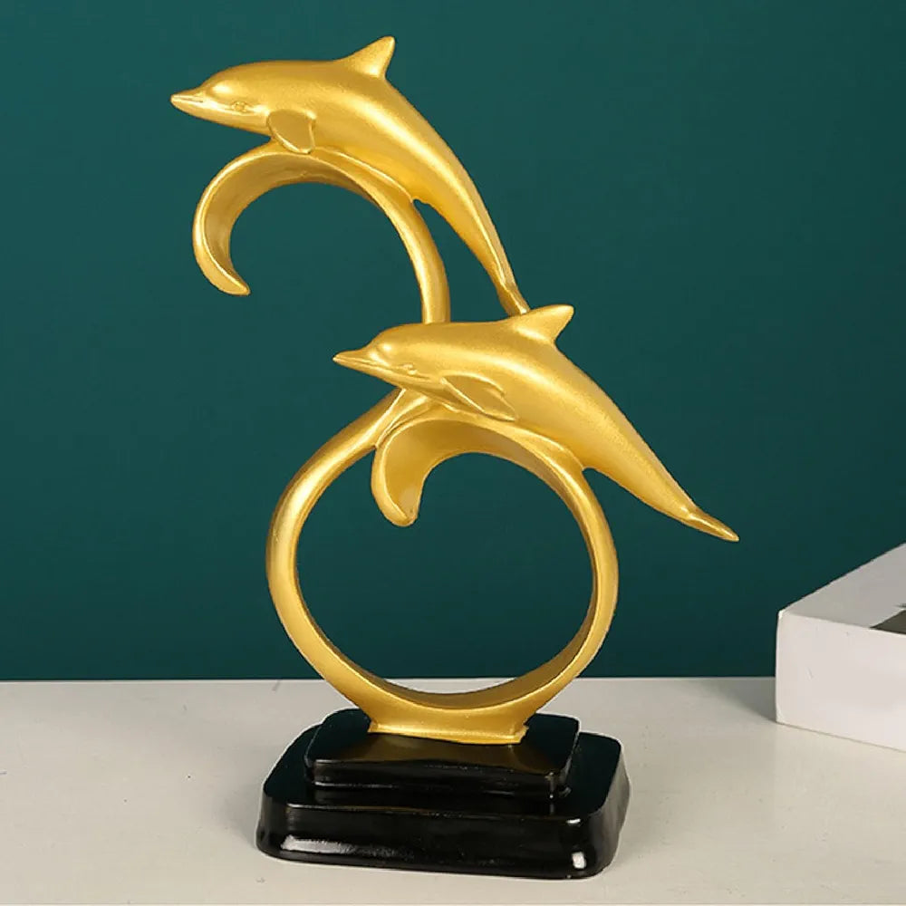 Bright Luster Dolphin Sculpture