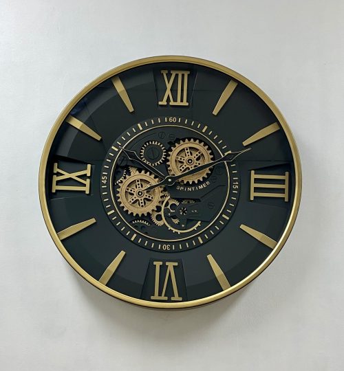 Luxurious Roman Rotating Gears Clock