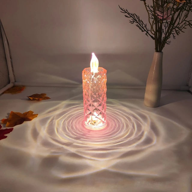 Rose Shadow Flameless LED Candles( Set Of 2)