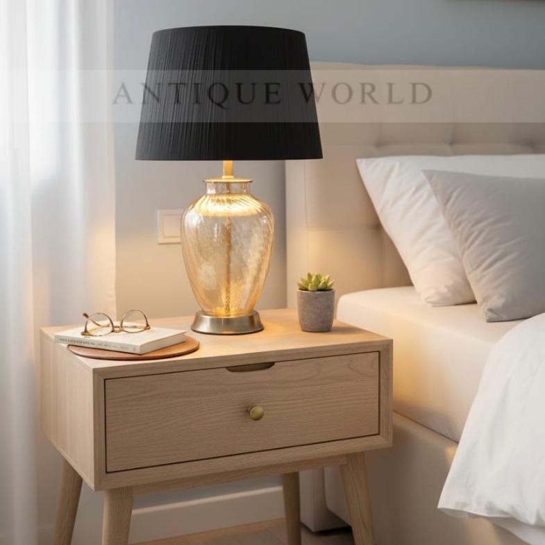 Golden Textured Crystal Table Lamp ( Pair )