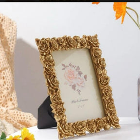 Gold Antique Roses Border Photo Frame