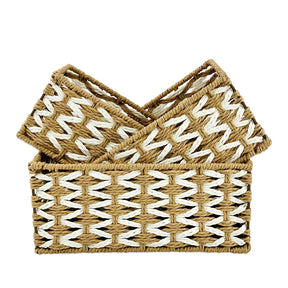 Rectangular Jute Towel Basket (Set of 3)